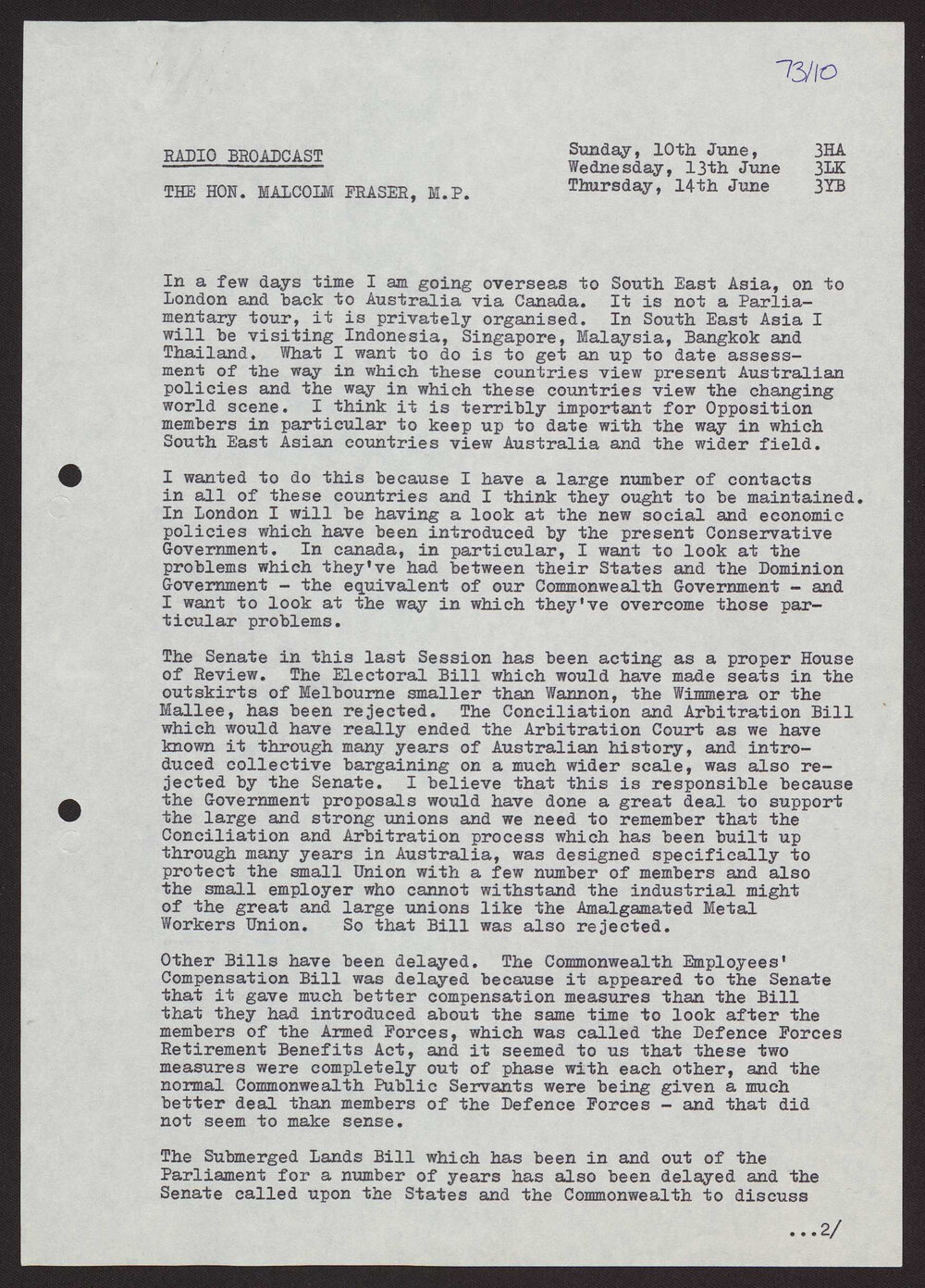 Parliamentary matters