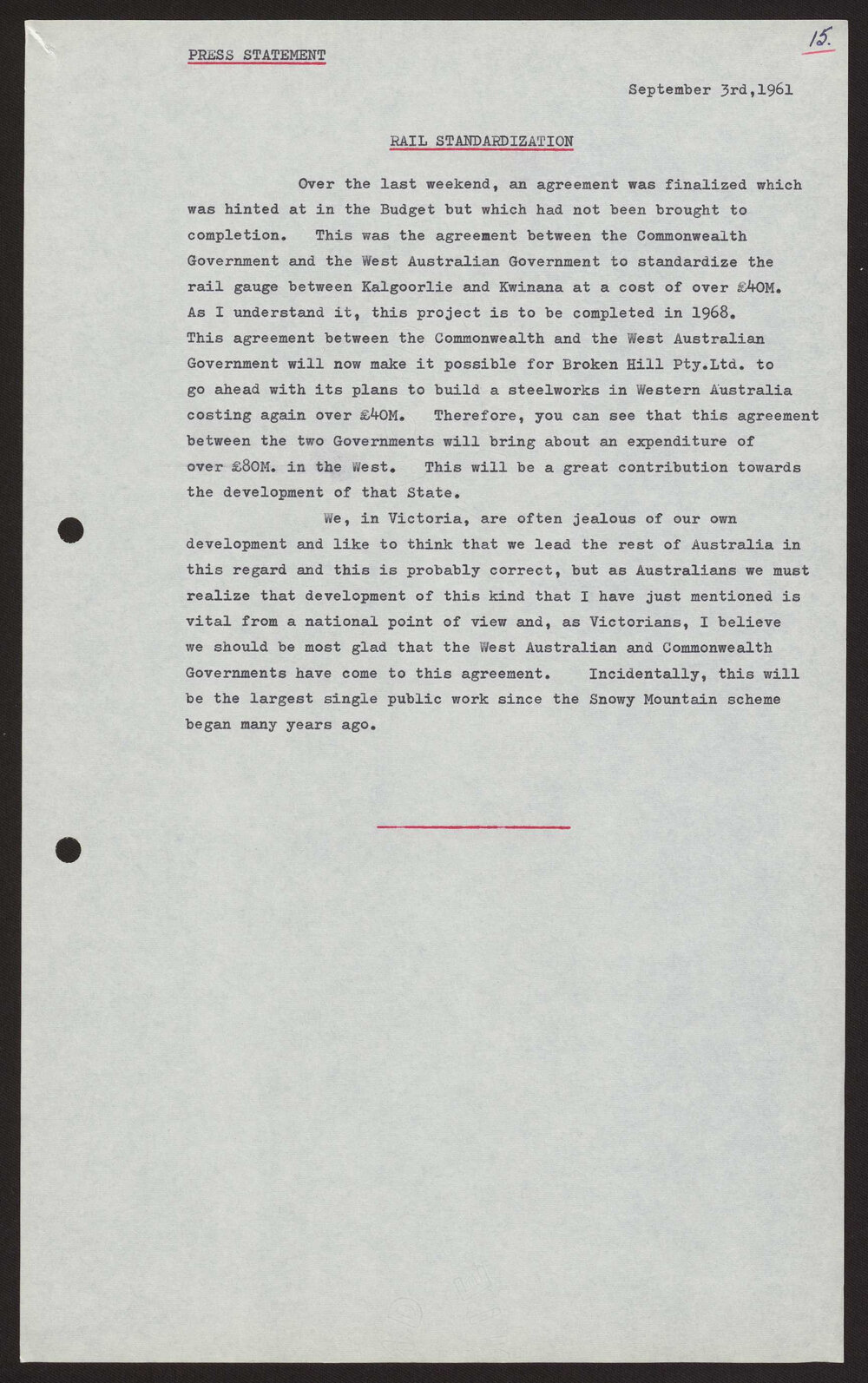 Rail standardisation