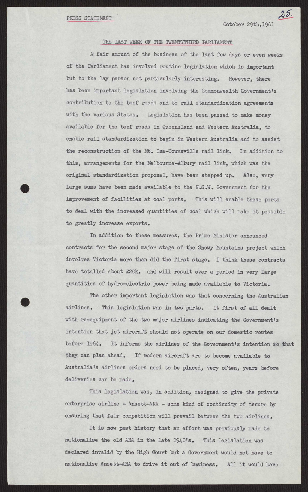 The last week of the Twenty third parliament