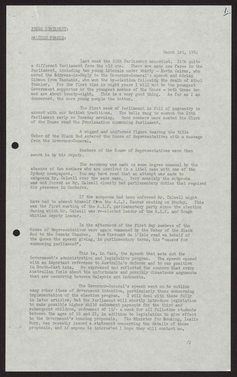 Opening of the 25th Parliament