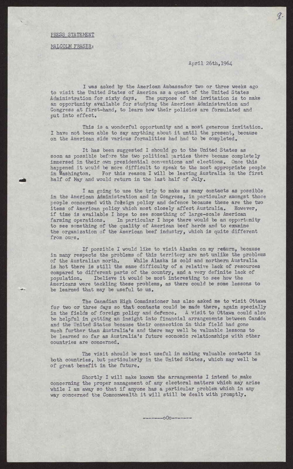 Visit to the United States