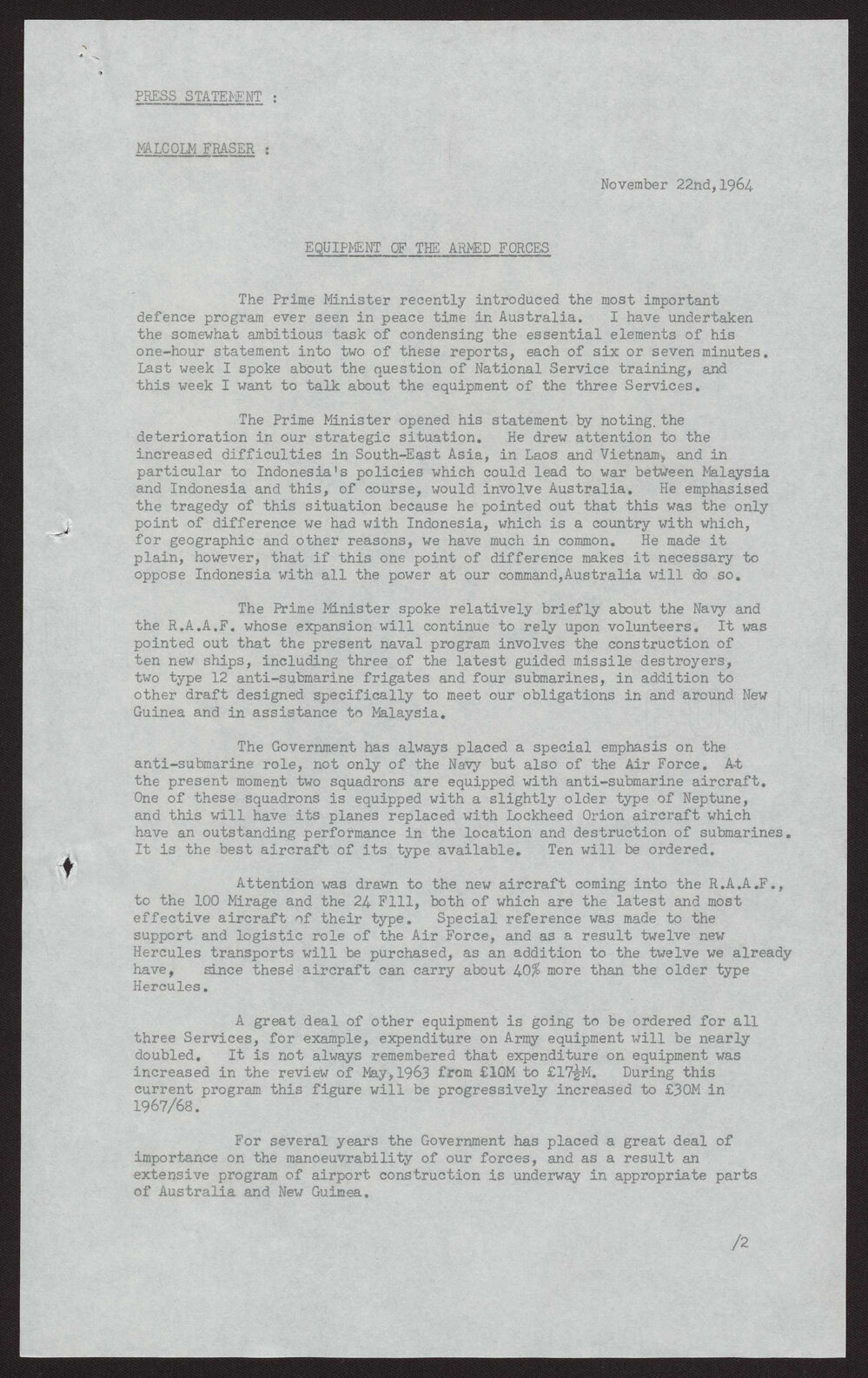 Equipment of the armed forces