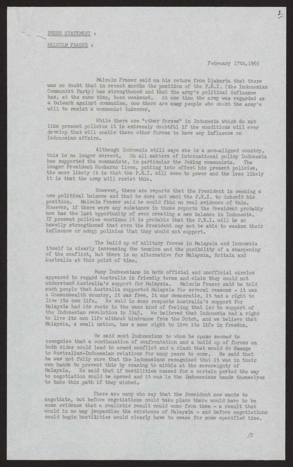 Report on trip to Indonesia