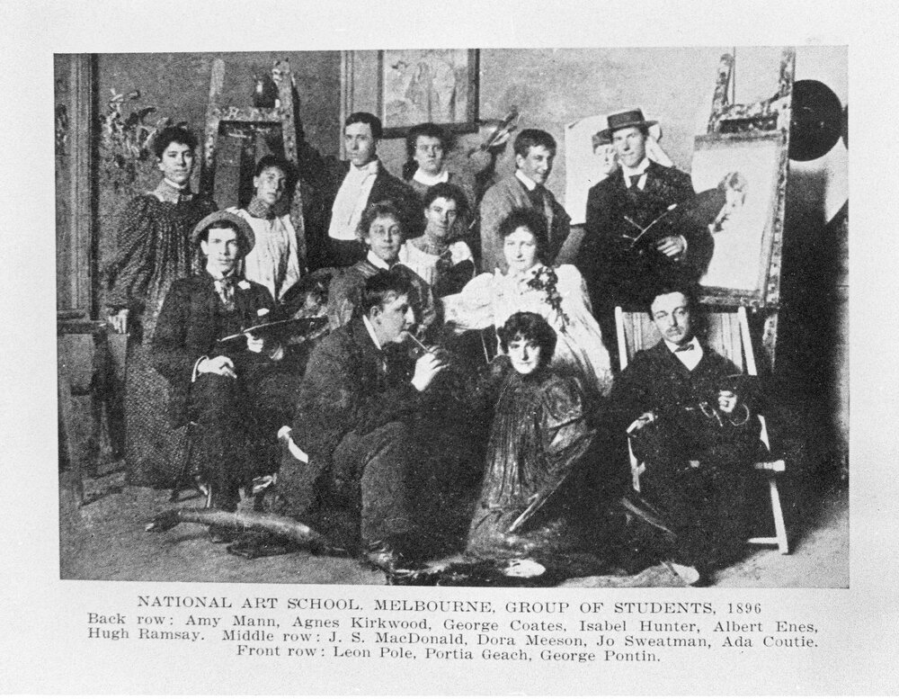 A group of students at the National Gallery of Victoria Art School in Melbourne.