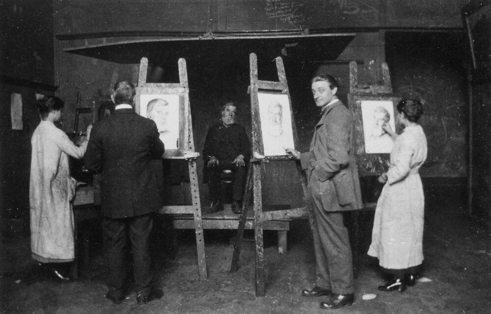 Students and teachers at the National Gallery of Victoria Art School in Melbourne.
