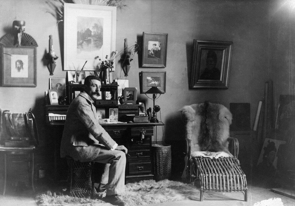 Portrait of Bernard Hall, the Director of the National Gallery in Melbourne.