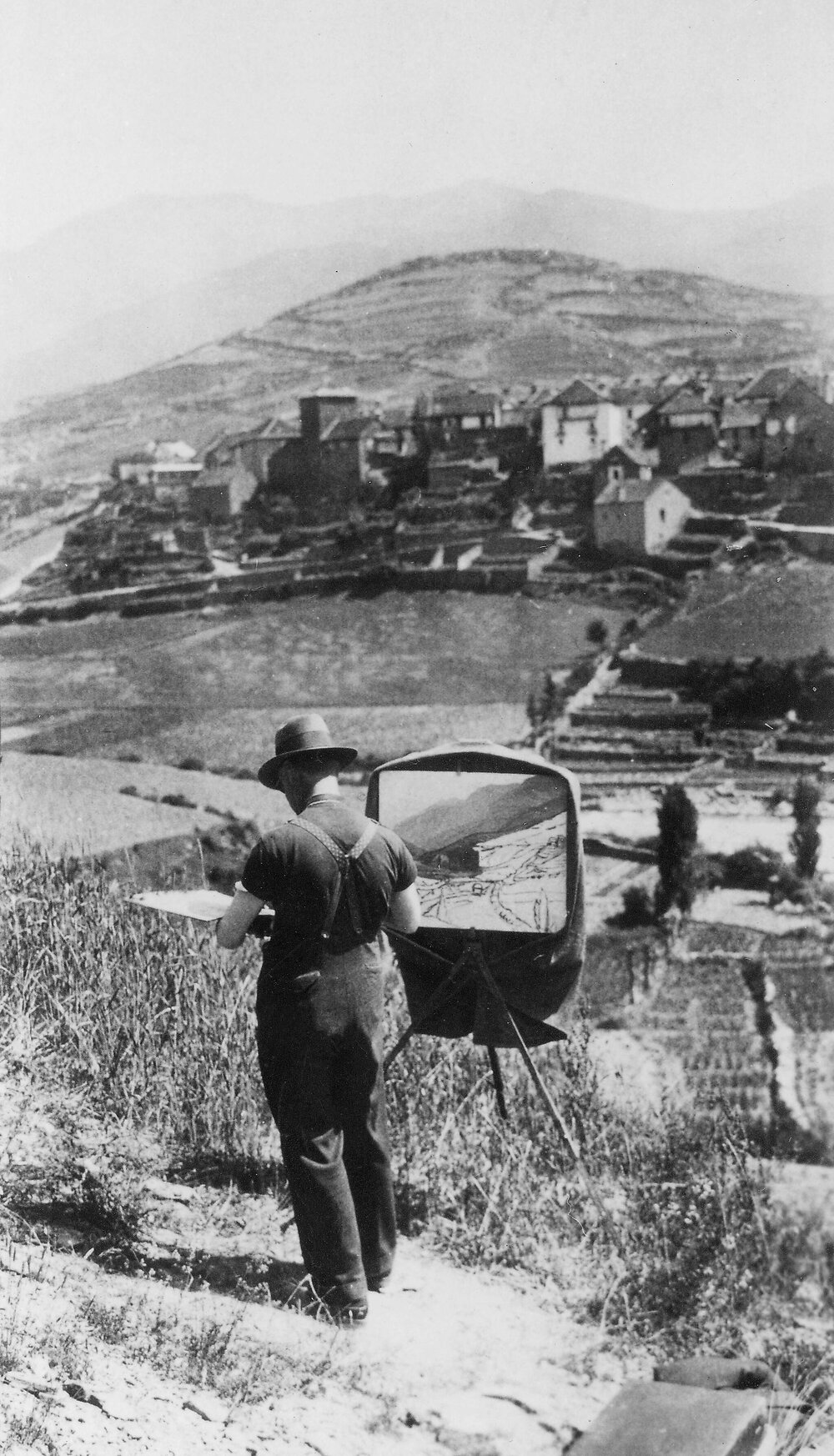 Australian artist Herbert Rose painting in Europe in 1934.