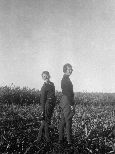 Malcolm Fraser as a boy with his sister Lorraine at Balpool-Nyang, New South Wales.