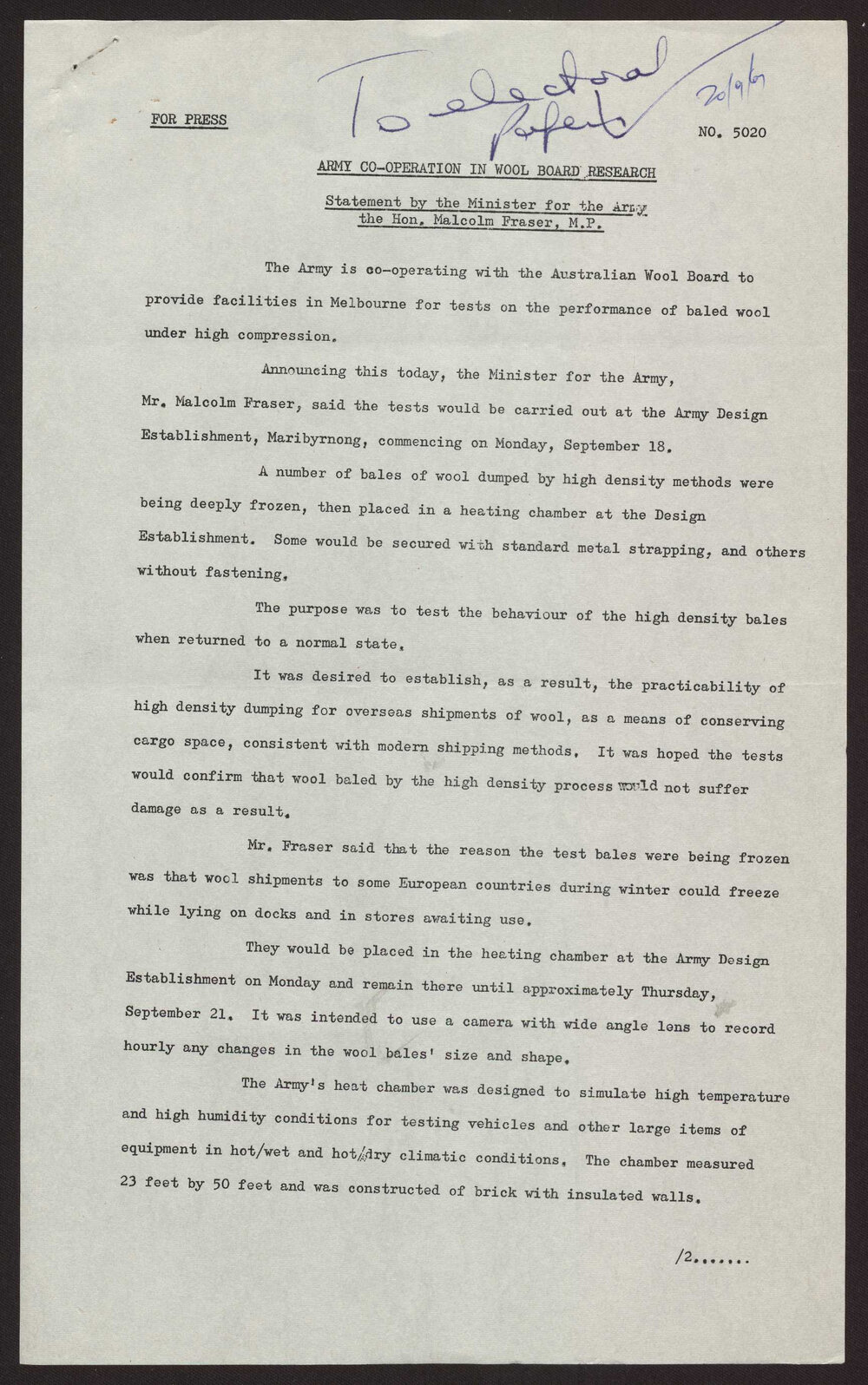 Army co-operation in wool board research