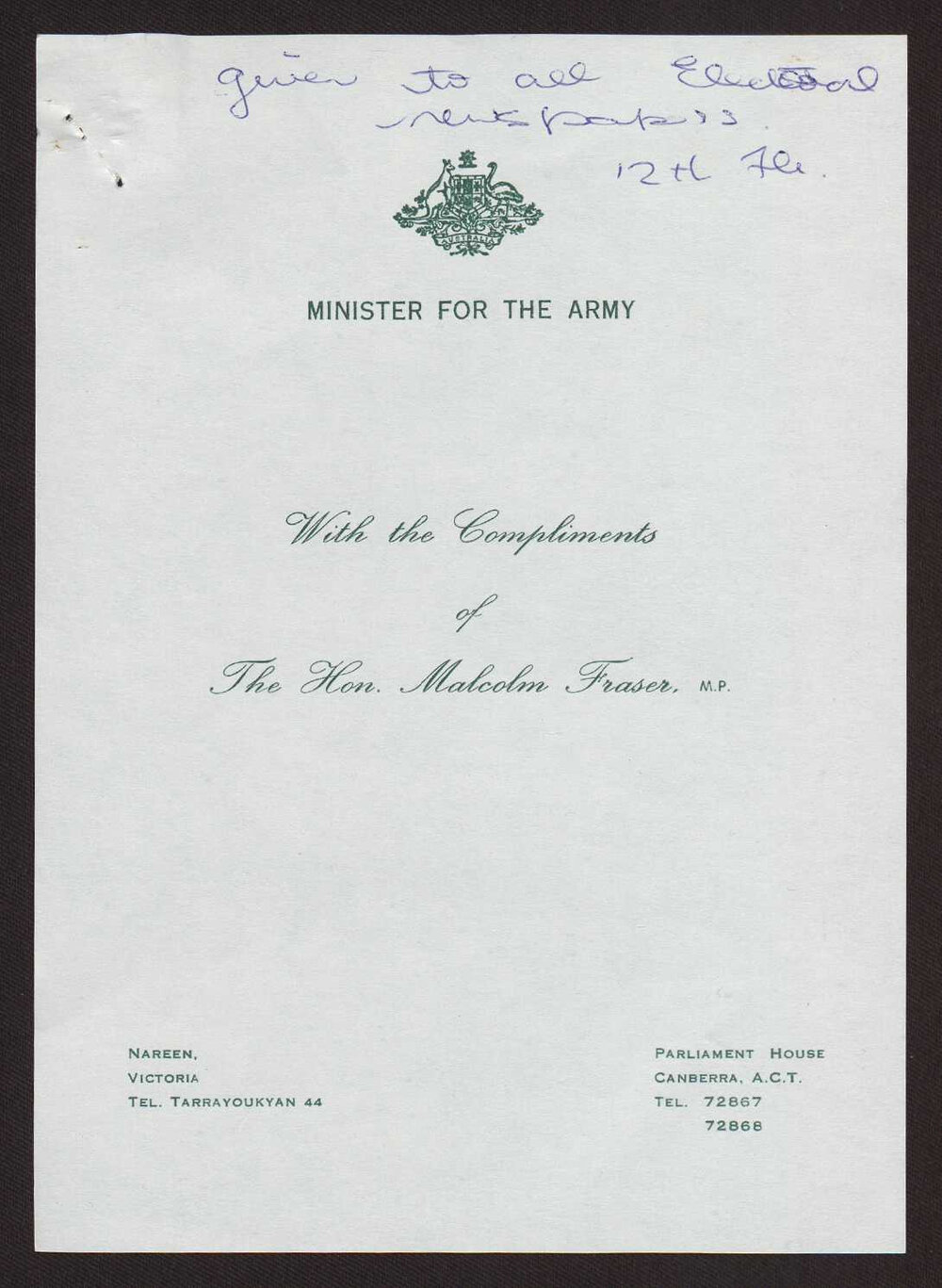 Death of Sir Ronald Mack