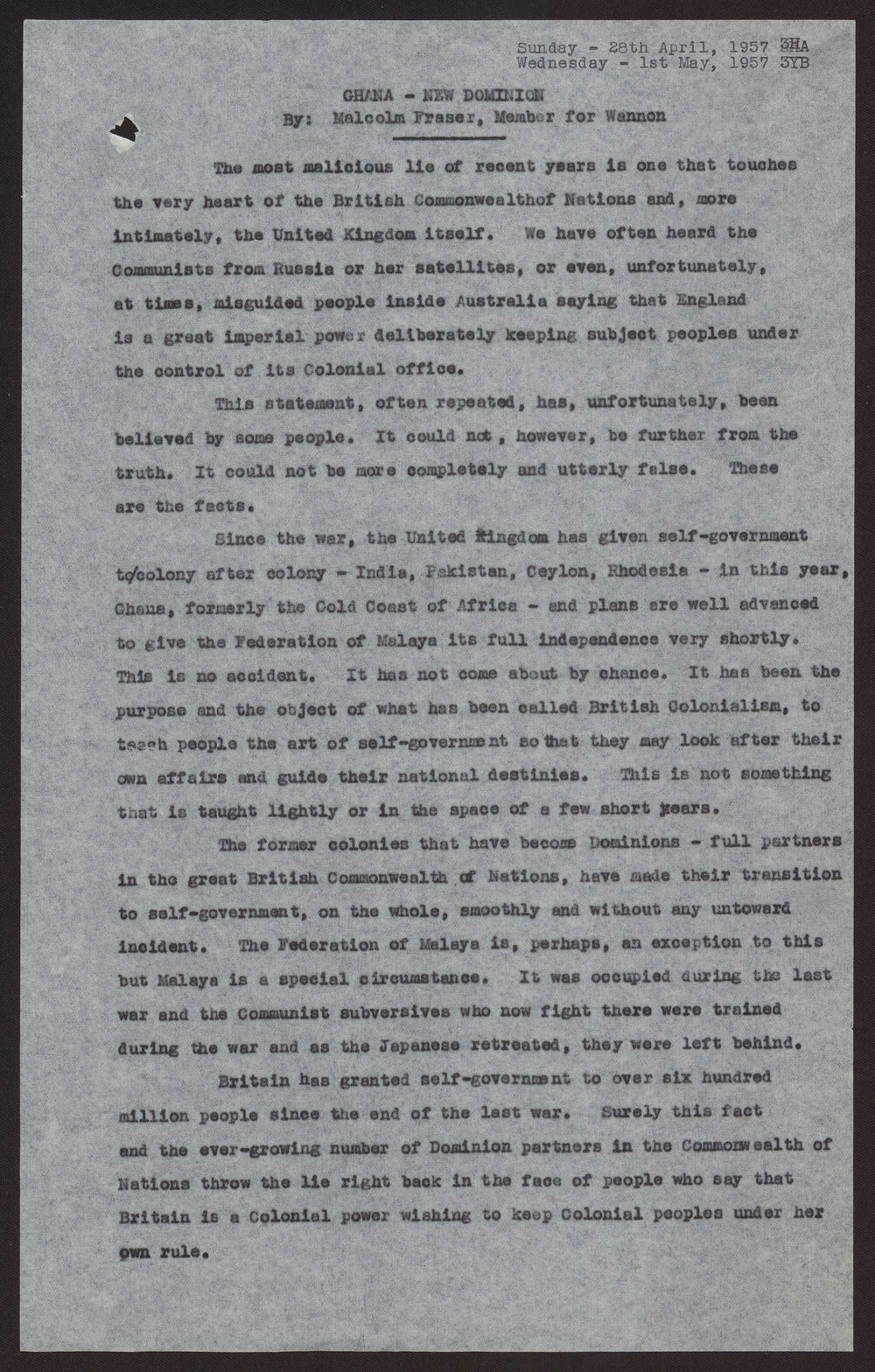 Ghana - new dominion