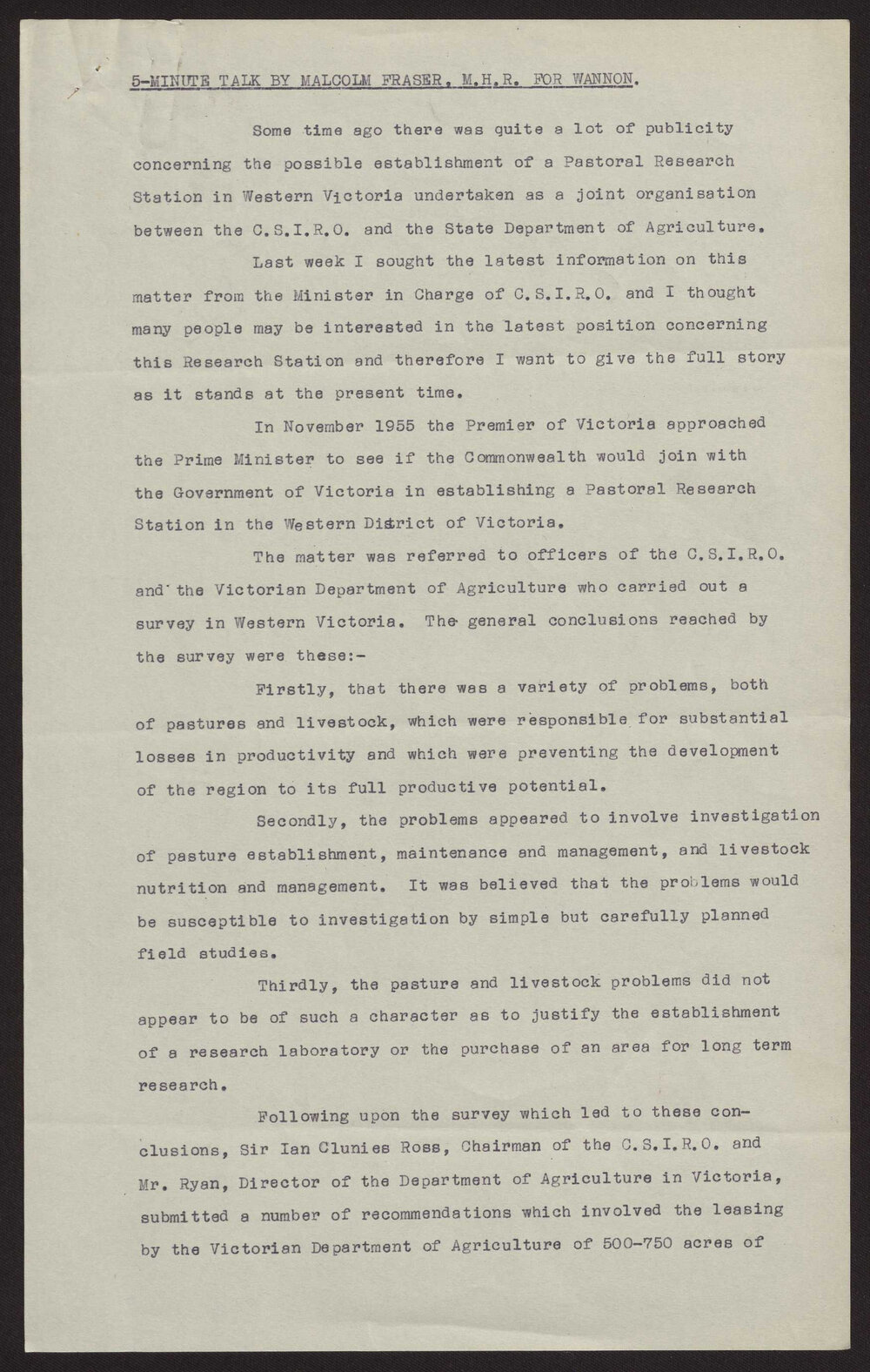 Pastoral Research Station in Western Victoria (Commonwealth Scientific and Industrial Research Organisation)