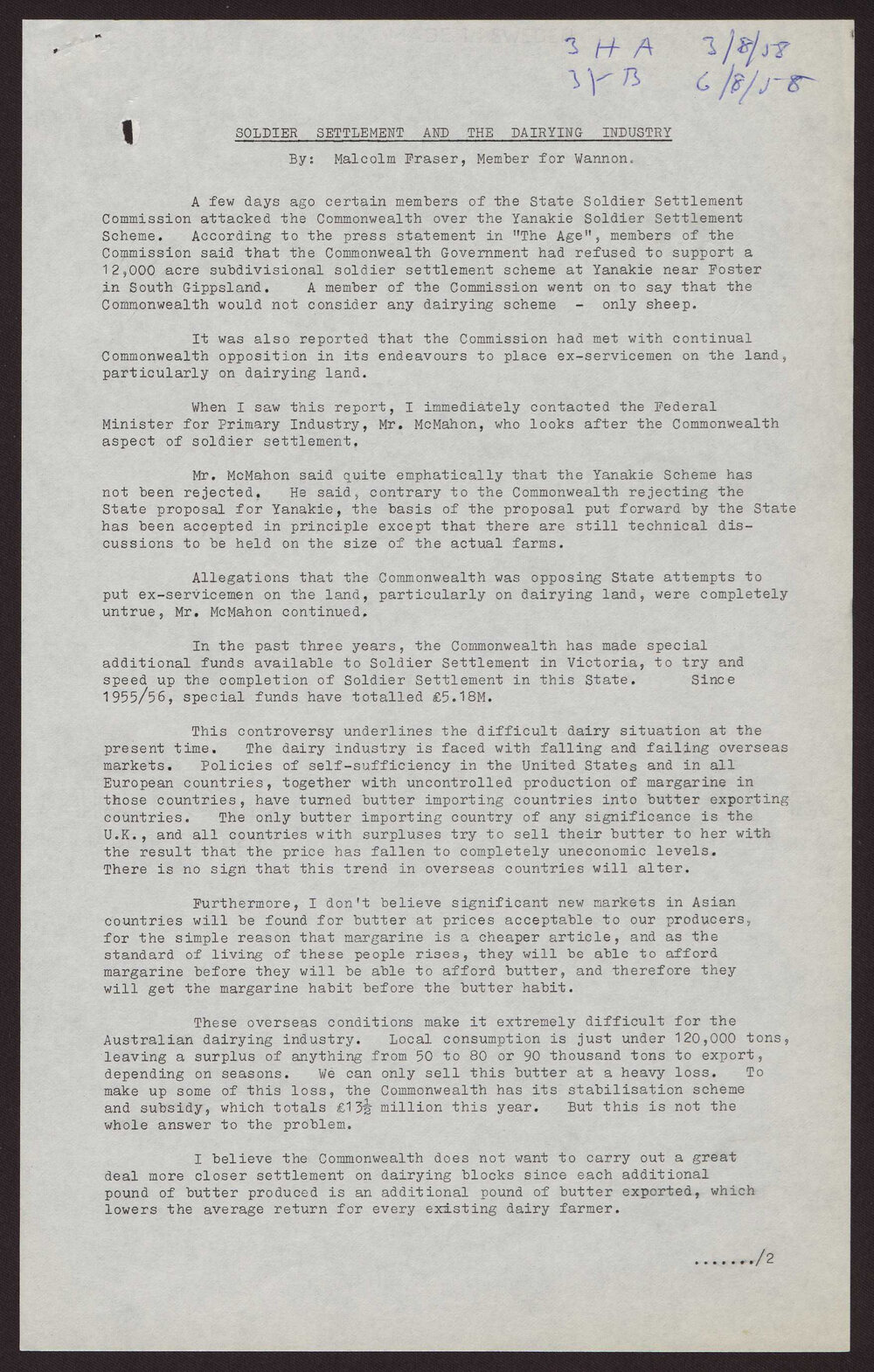 Soldier settlement and the dairying industry