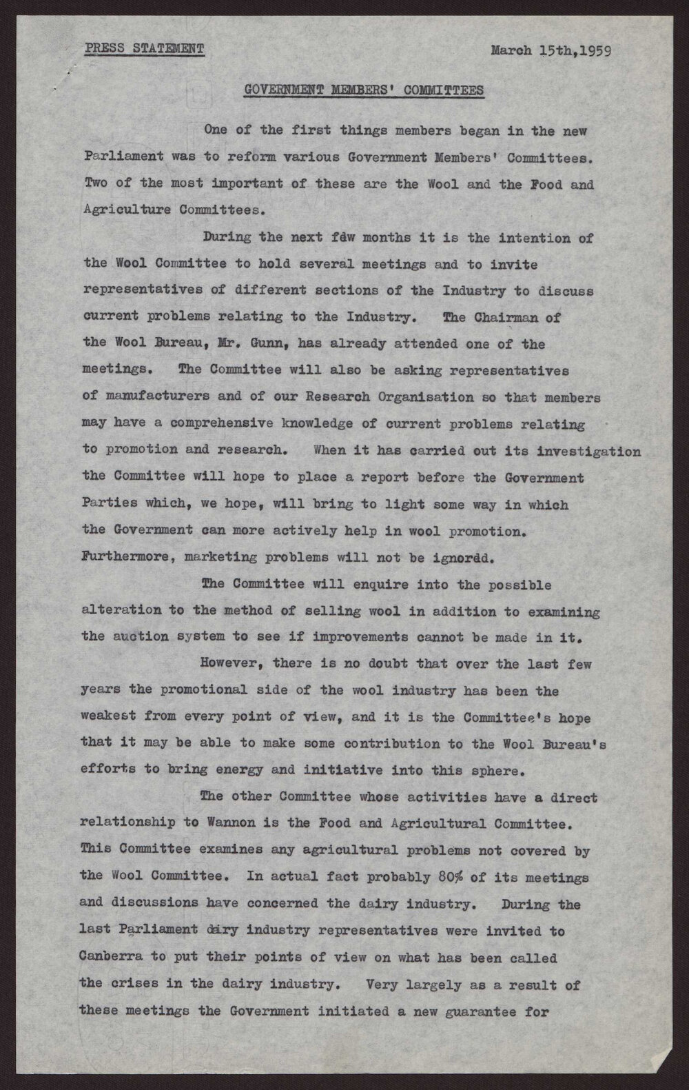 Government Members' Committees