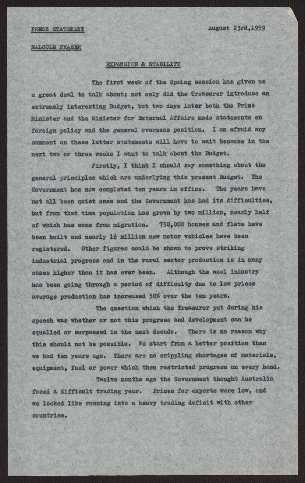 Expansion and stability