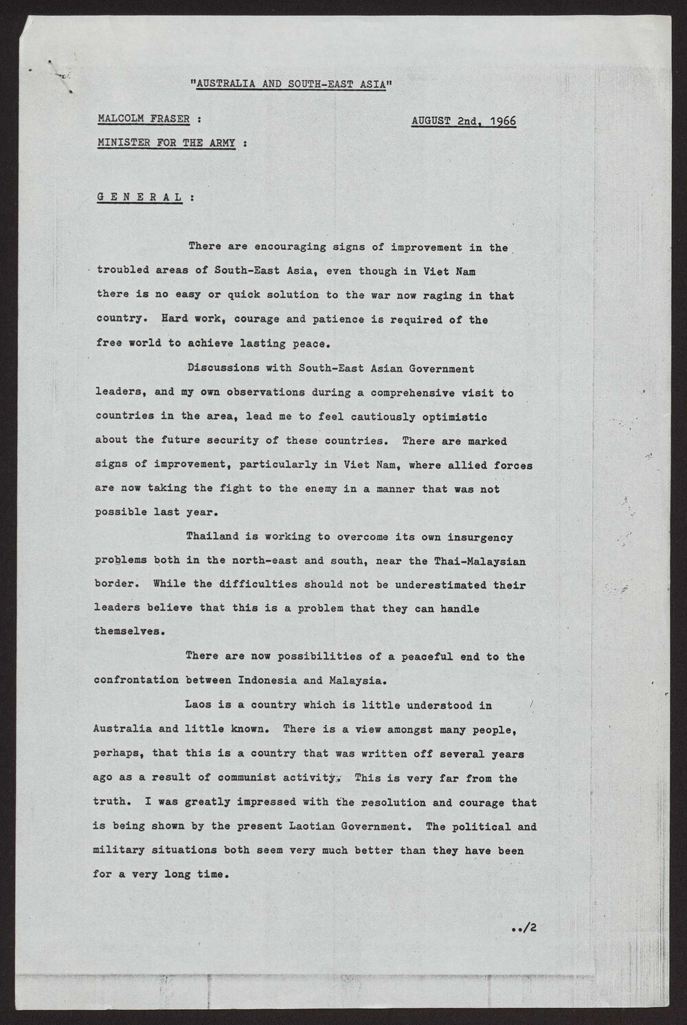 Australia and South East Asia