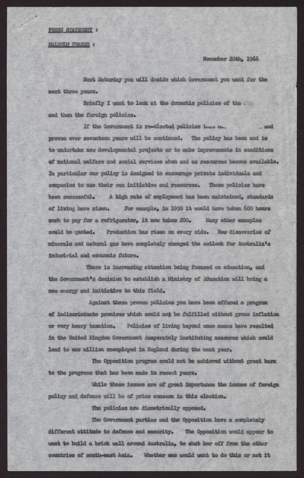 1966 Federal Election