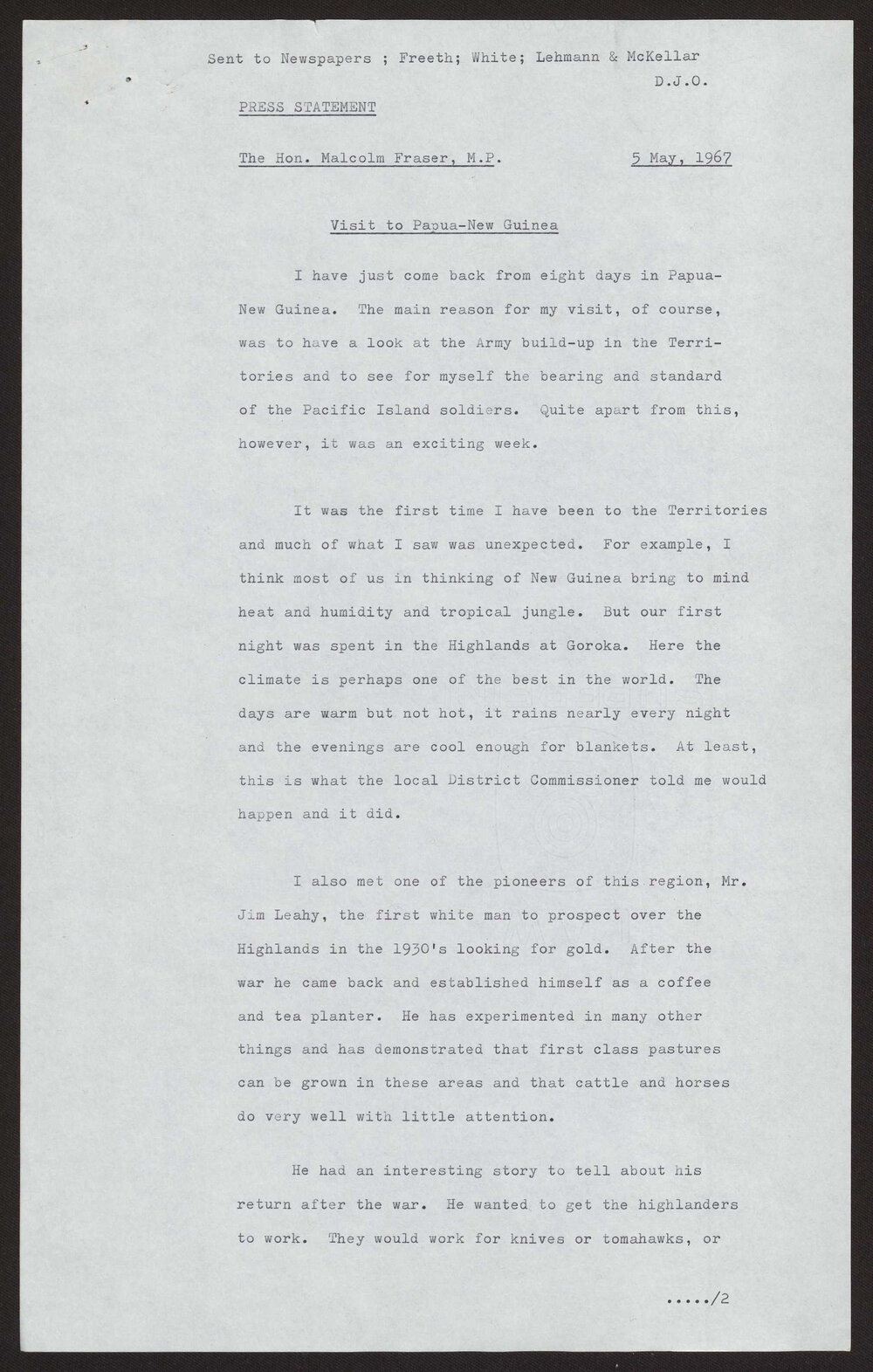 Visit to Papua New Guinea