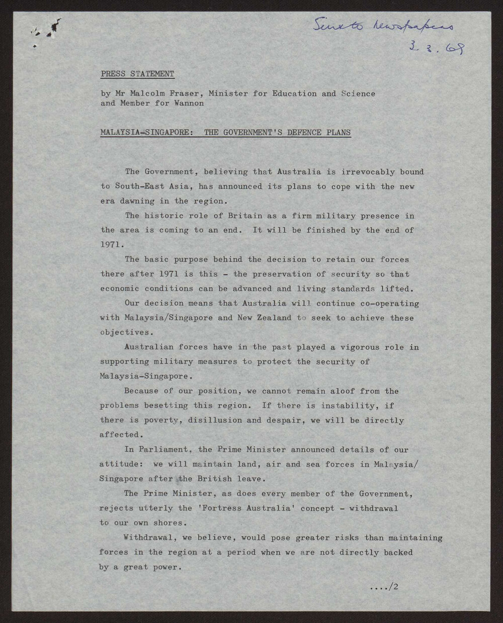 Malaysia - Singapore: Defence plans