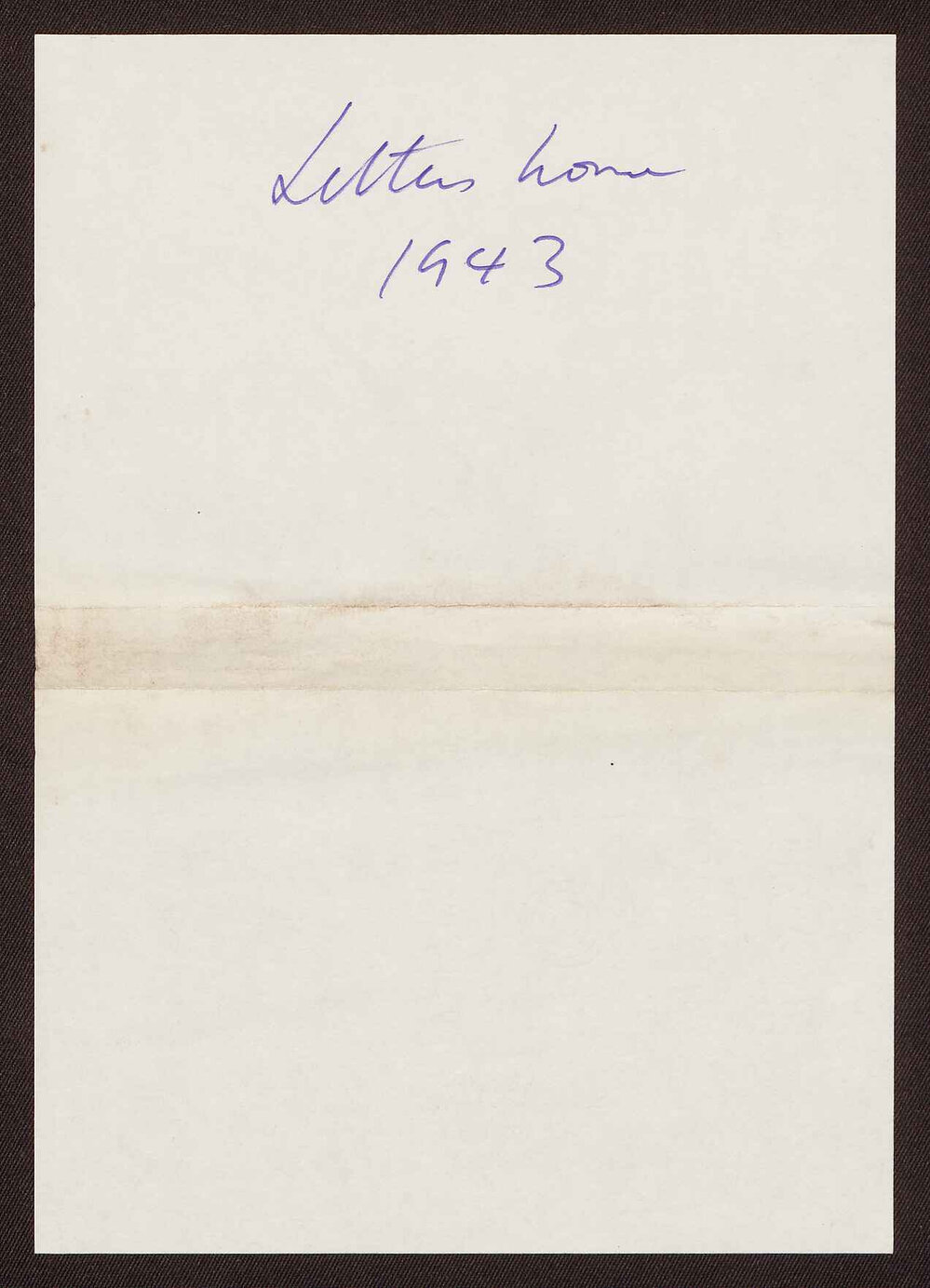 Letters from J M (Malcolm) Fraser at Tudor House 1943