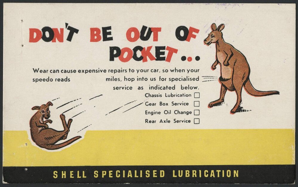 Postcards to advise customers of the need to arrange servicing [4 of many]
