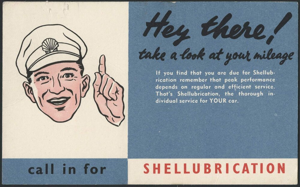 Postcards to advise customers of the need to arrange servicing [8 of many]