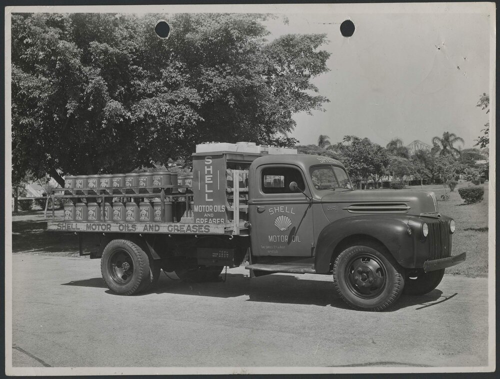 Photographs of Shell products including their packaging and distributing vehicles [1 of many]