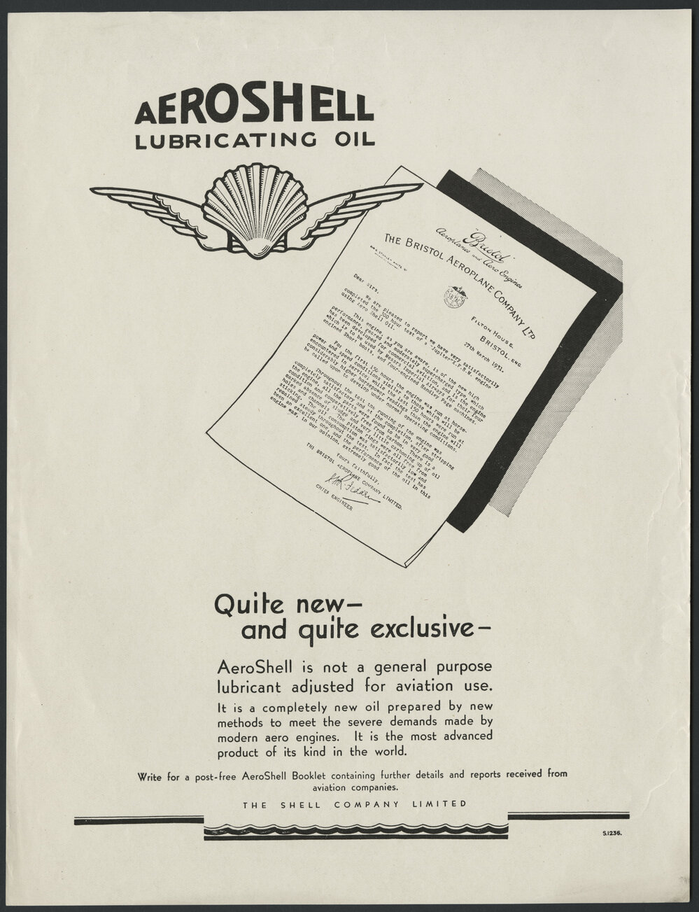 Shell Aviation Gasoline and aviation lubricants advertisements [6 of many]