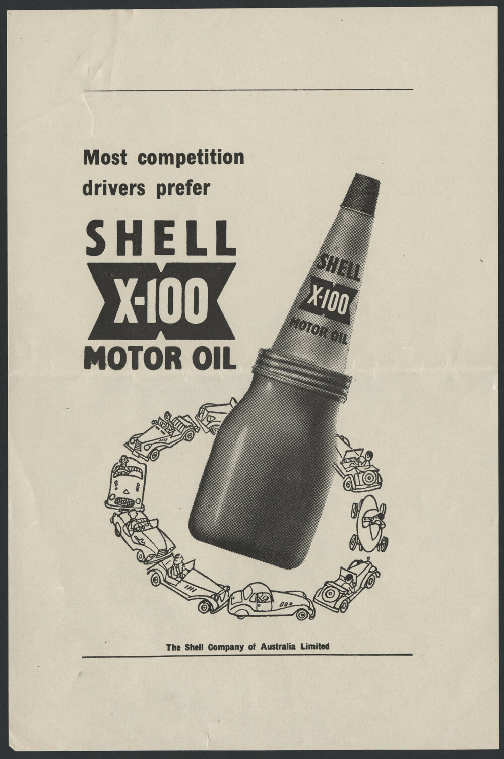 Collection of Shell Advertisements for  Shell X-100 motor oil [2 of many]