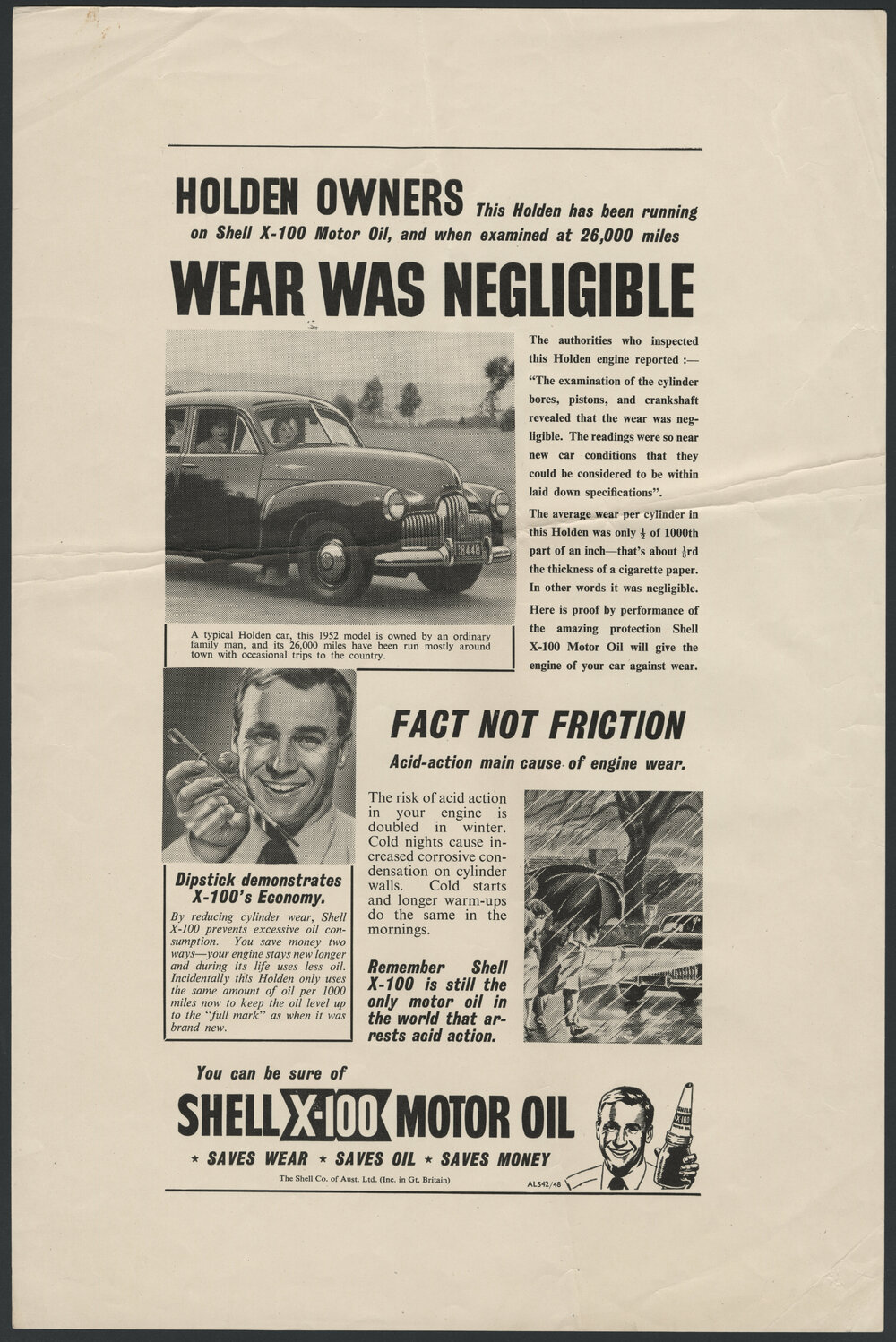 Collection of Shell Advertisements for  Shell X-100 motor oil [20 of many]