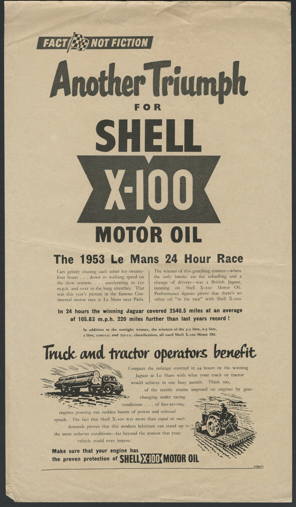 Collection of Shell Advertisements for  Shell X-100 motor oil [23 of many]