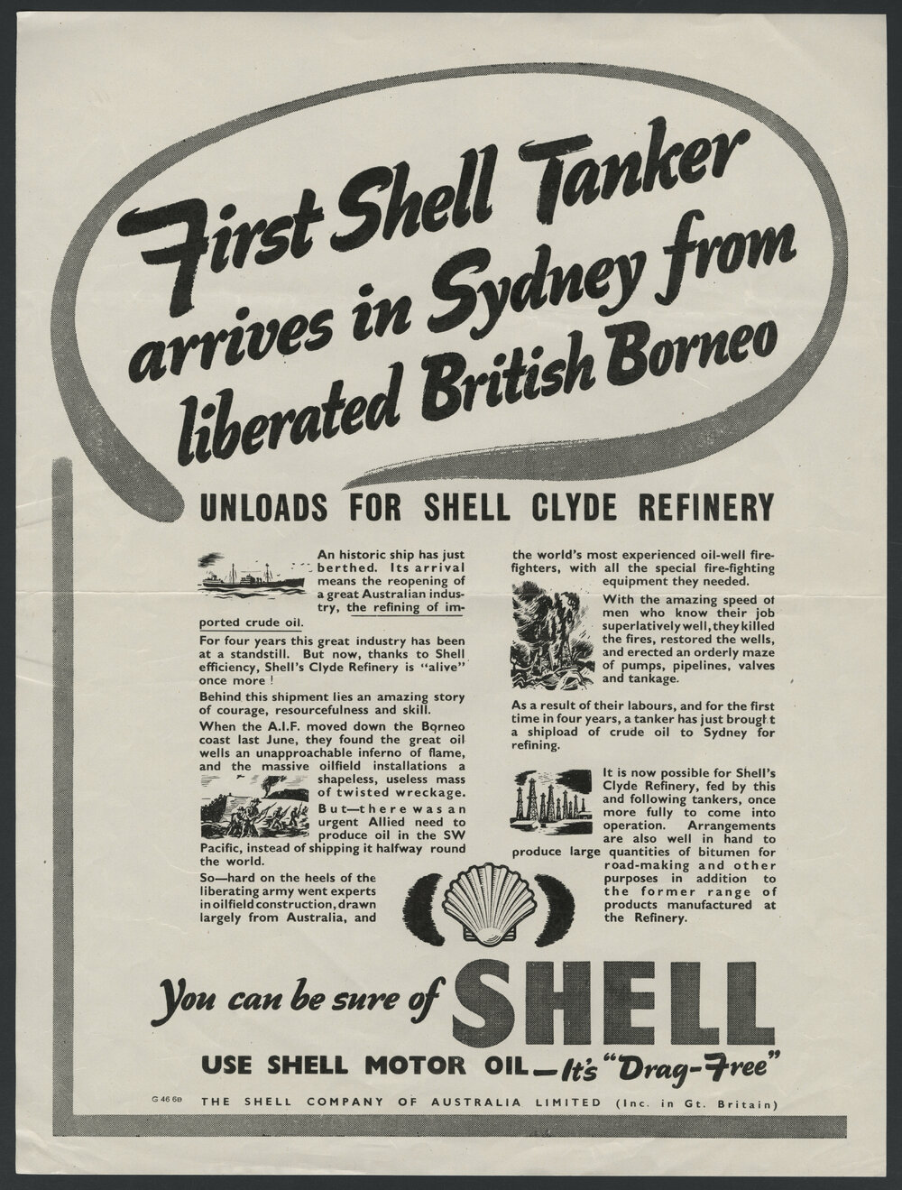 First Shell tanker arrives from liberated British Borneo [2 of many]
