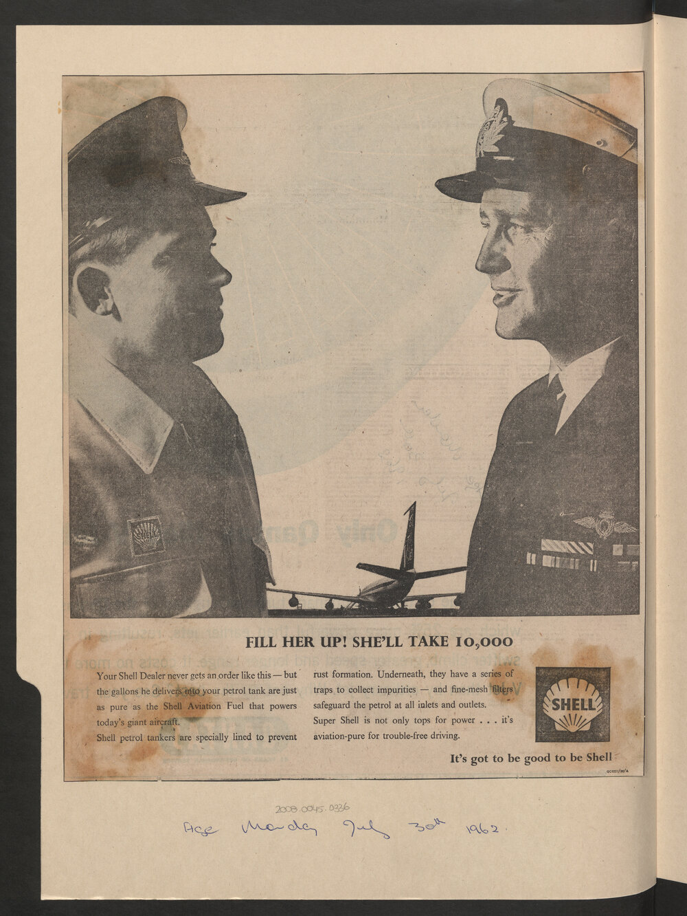 Press cuttings of Shell product advertising [17 of many]