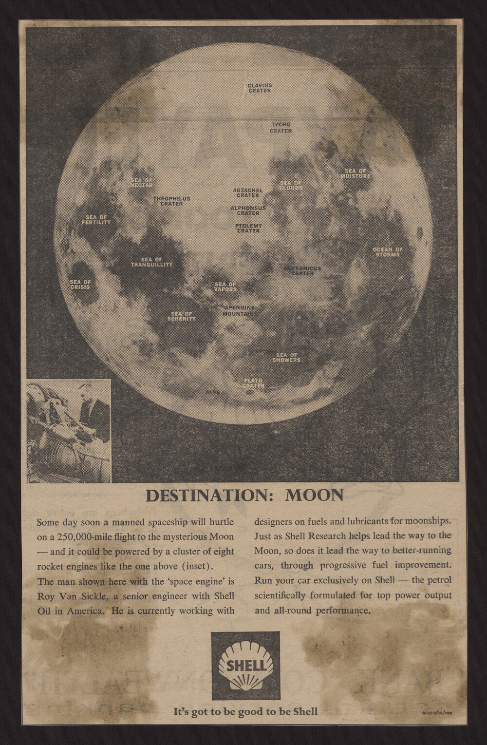 Press cuttings of Shell product advertising [20 of many]