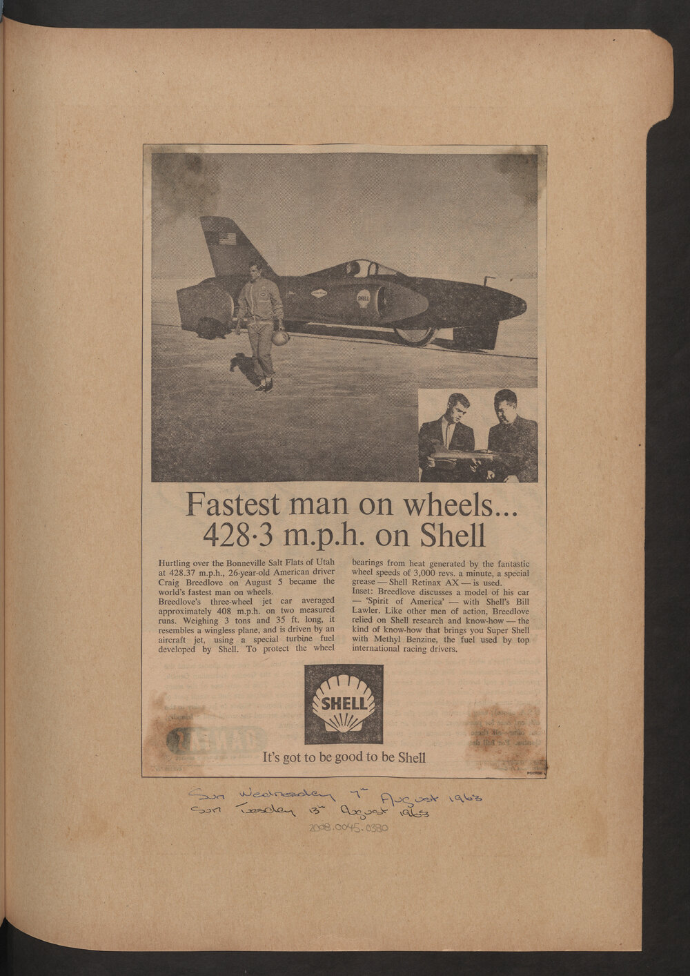 Press cuttings of Shell product advertising [61 of many]