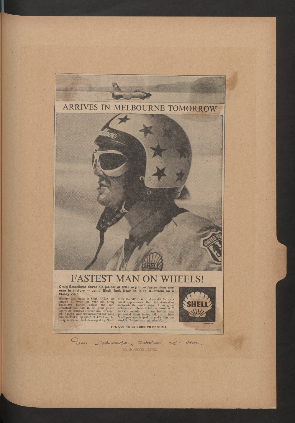 Press cuttings of Shell product advertising [73 of many]