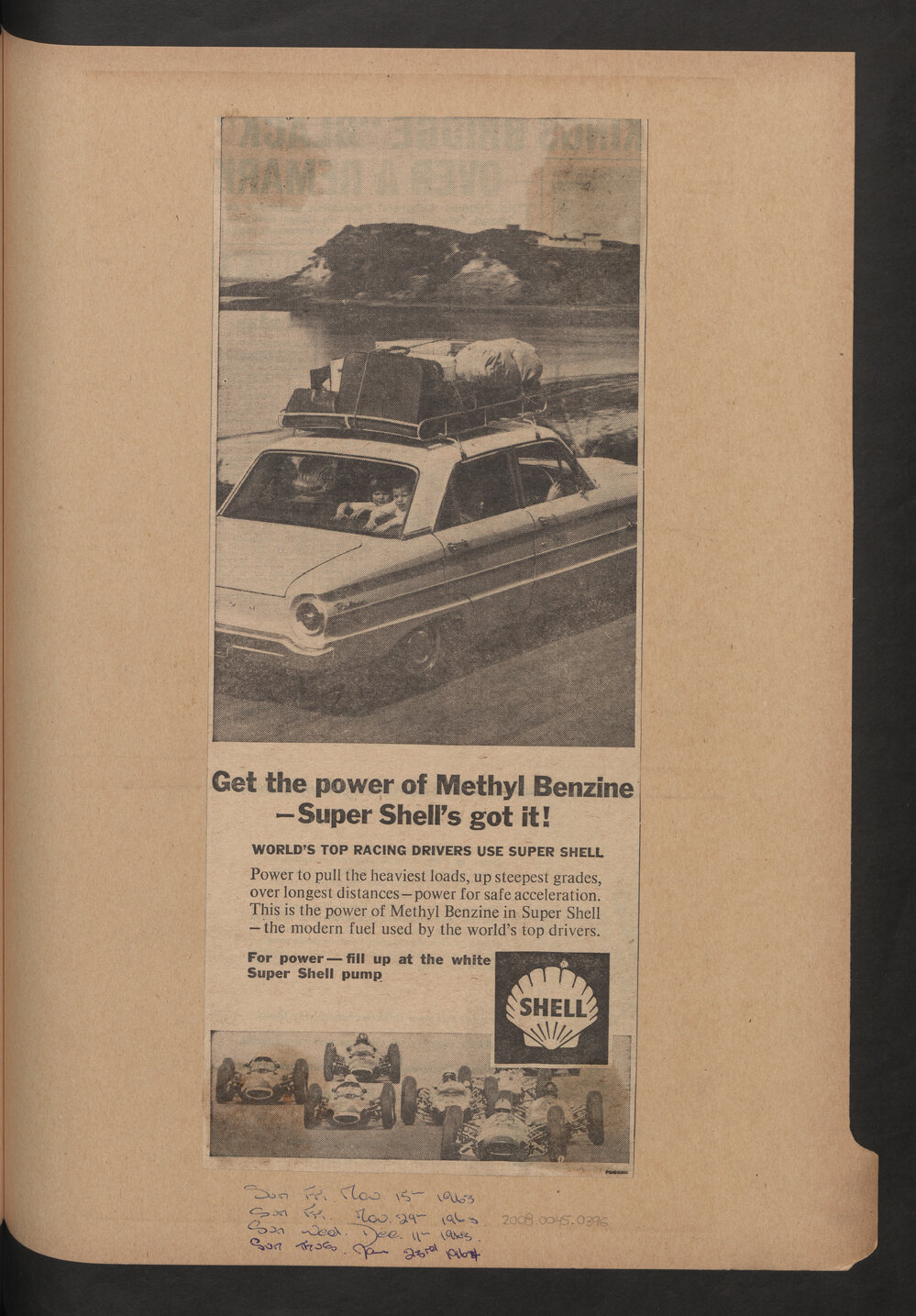 Press cuttings of Shell product advertising [77 of many]