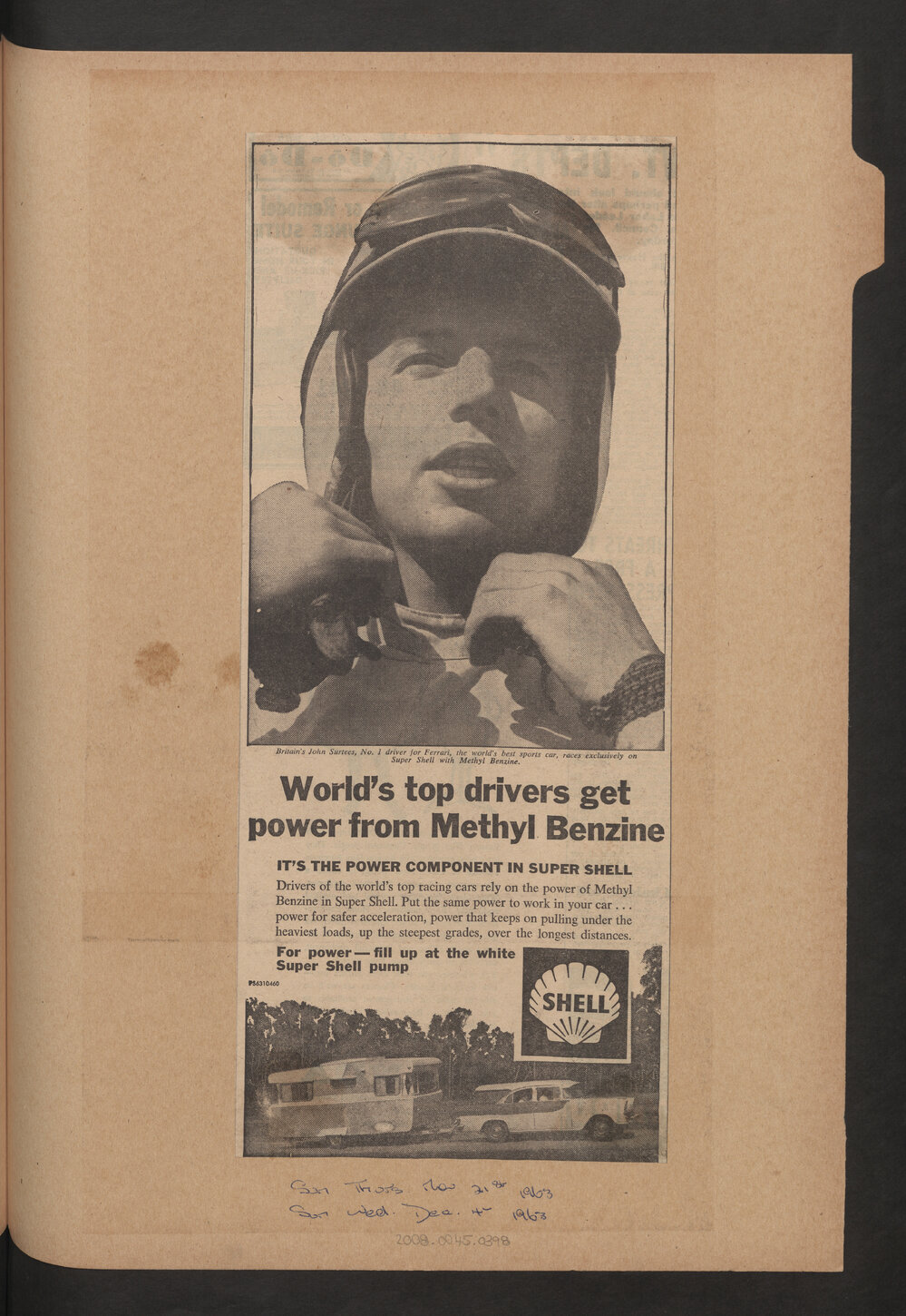 Press cuttings of Shell product advertising [79 of many]