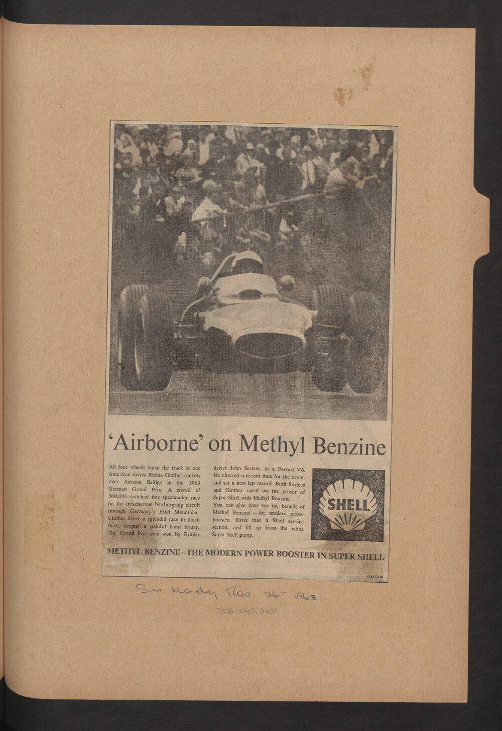 Press cuttings of Shell product advertising [81 of many]