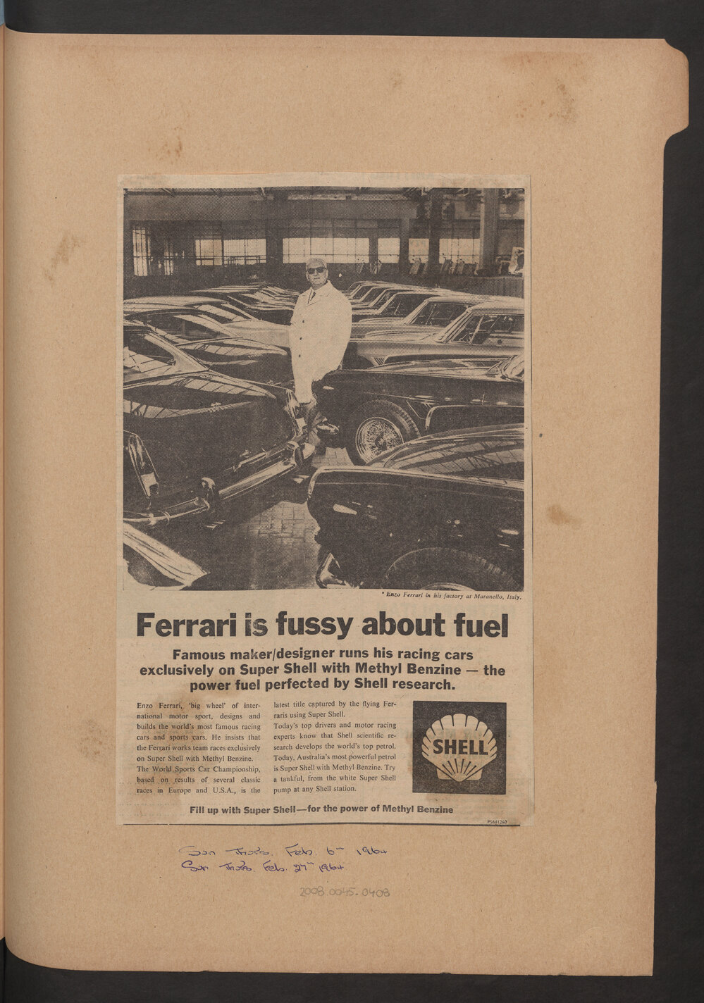 Press cuttings of Shell product advertising [89 of many]