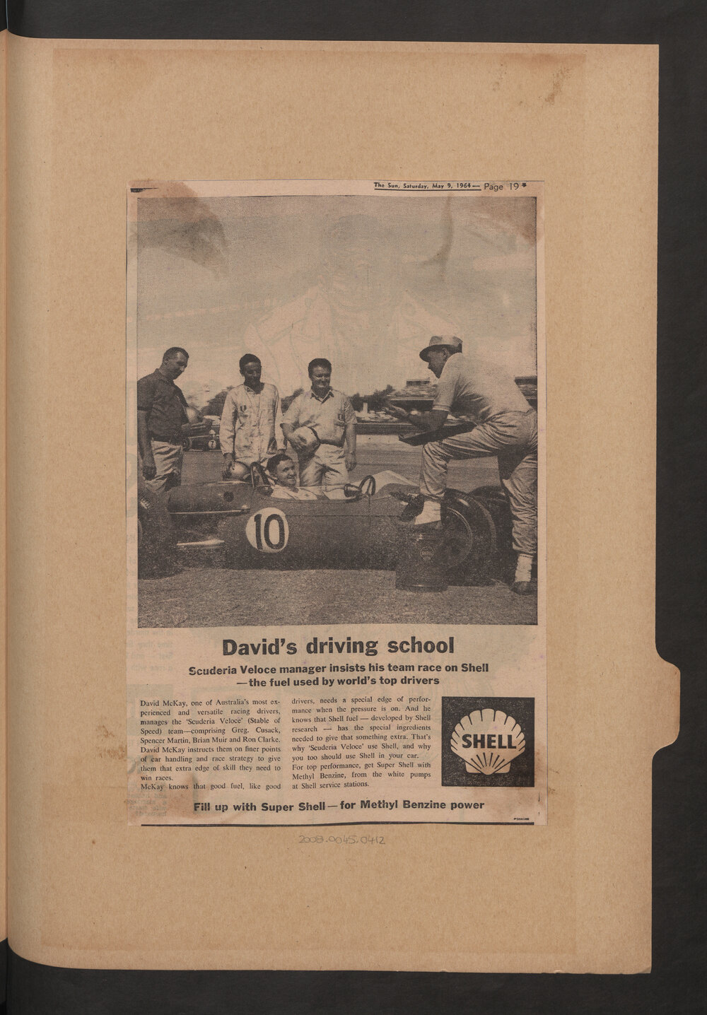 Press cuttings of Shell product advertising [93 of many]