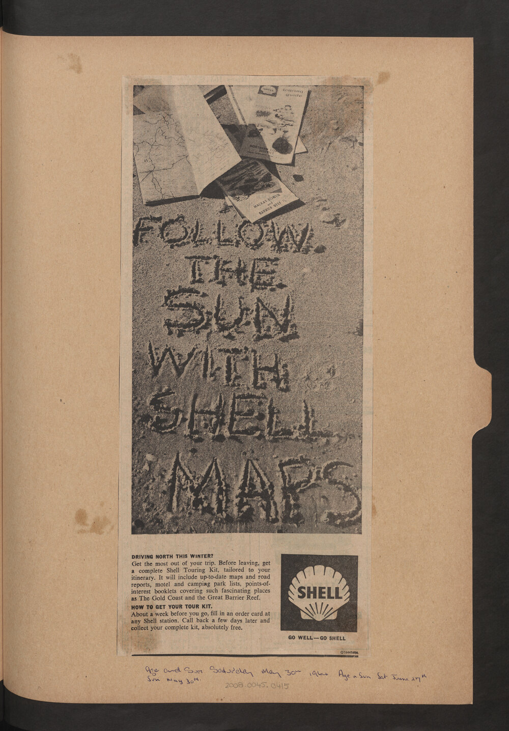 Press cuttings of Shell product advertising [96 of many]