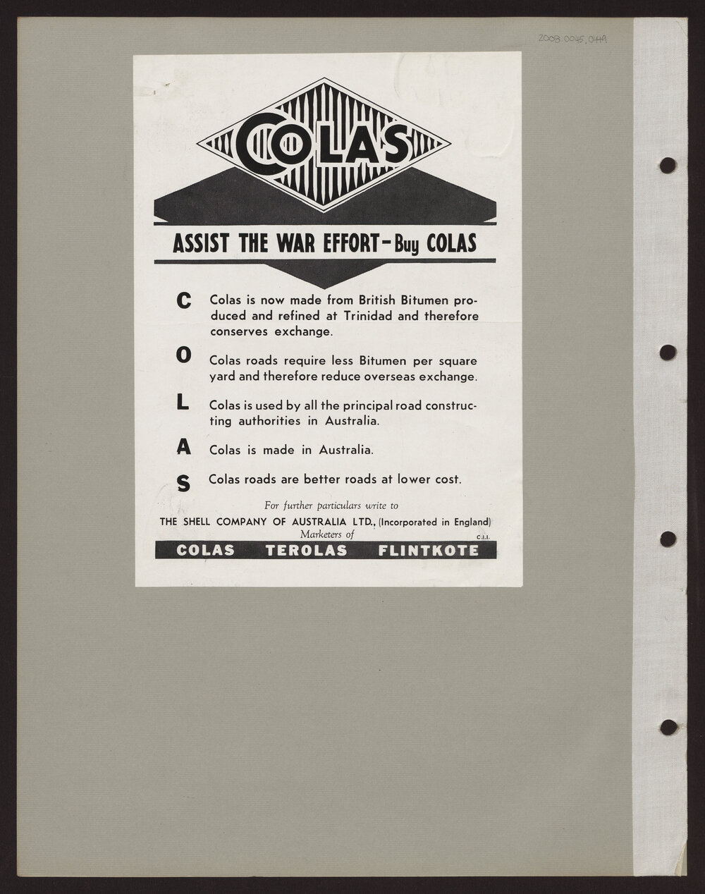Volume of Advertising proofs for Shell products: Shell oils, Shell bituminous products, Pennant kerosene, Colas etc. [16 of many]