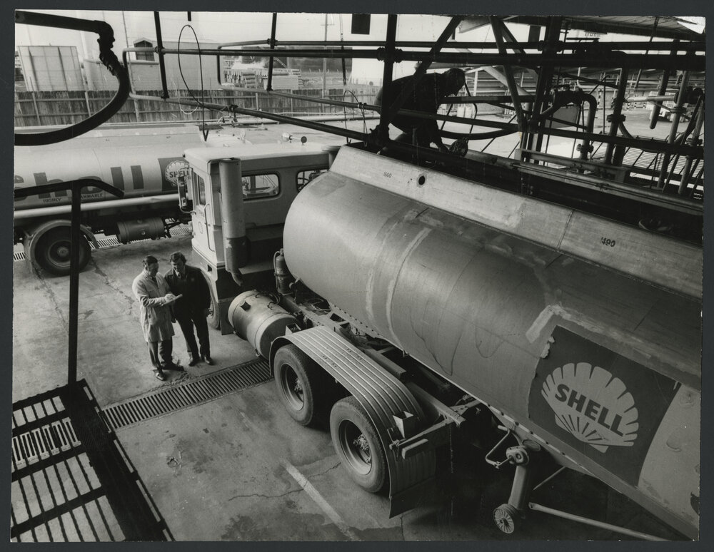 Photographs of Shell tank trucks and other vehicles servicing Victoria [10 of many]