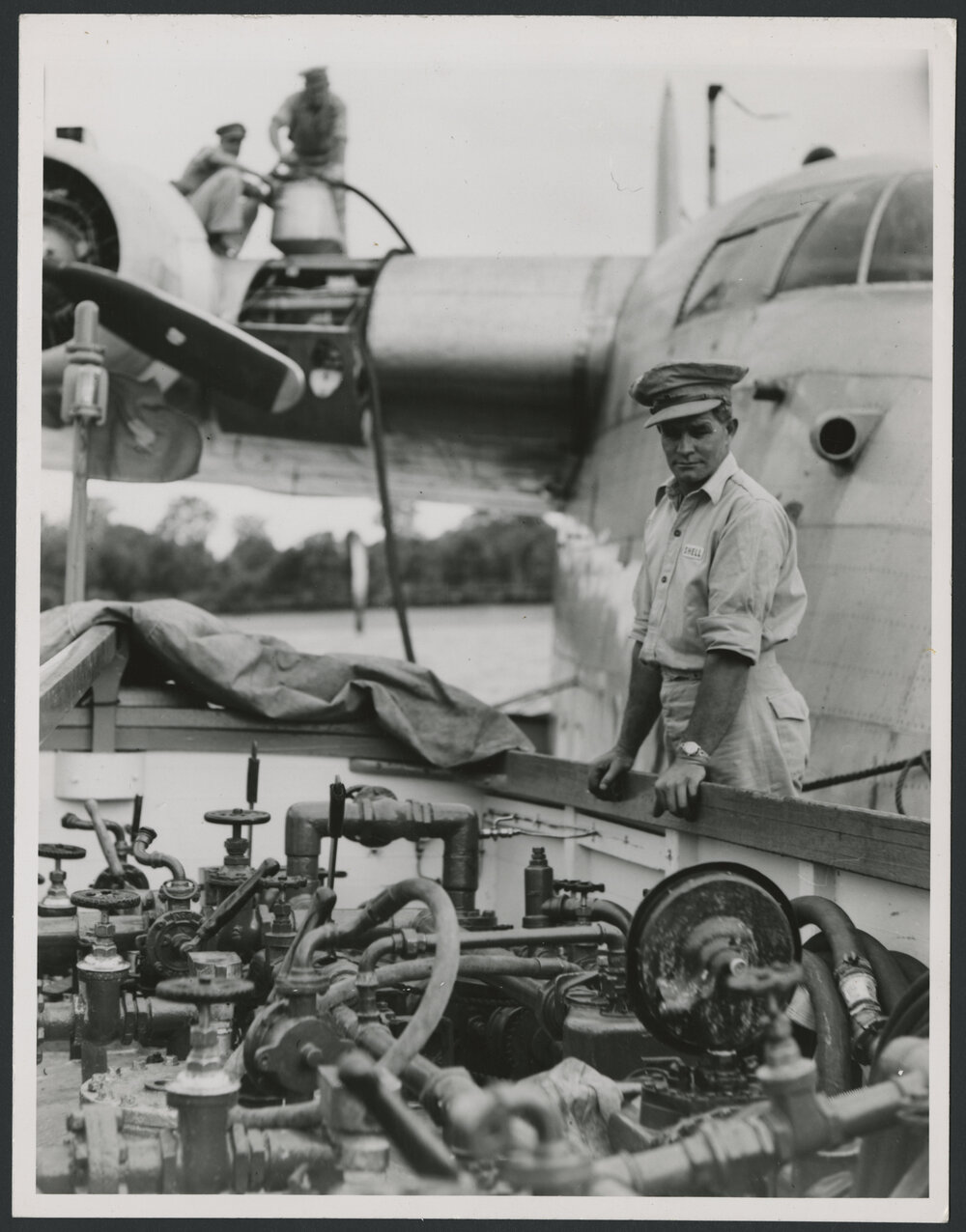 Photographs of aeroplanes, refueling services, flying boats and the flying padre [1 of many]