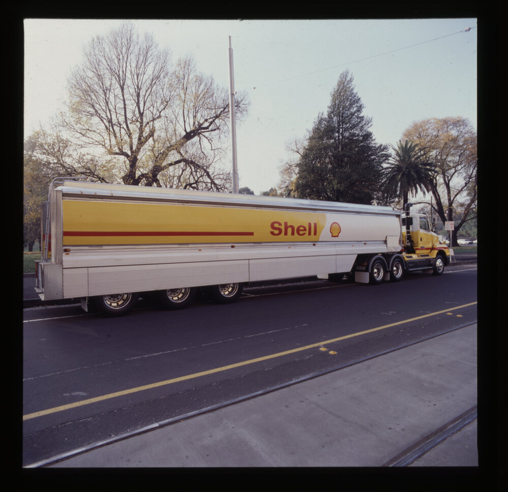 Coloured photographs of Shell tank trucks [2 of many]