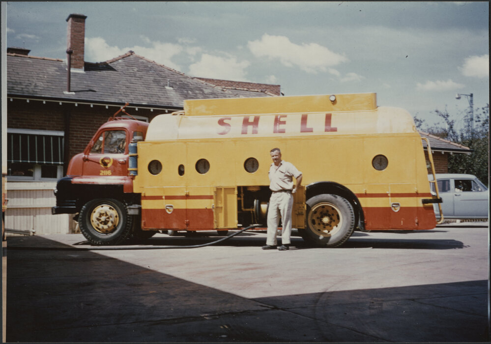 Coloured photographs of Shell tank trucks [5 of many]