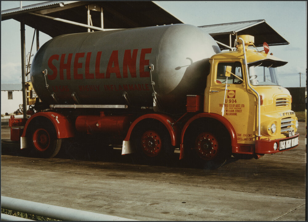 Coloured photographs of Shell tank trucks [3 of many]