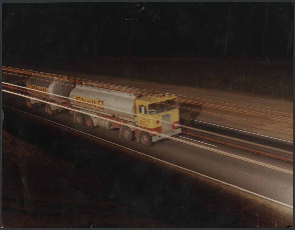 Coloured photographs of Shell tank trucks [8 of many]