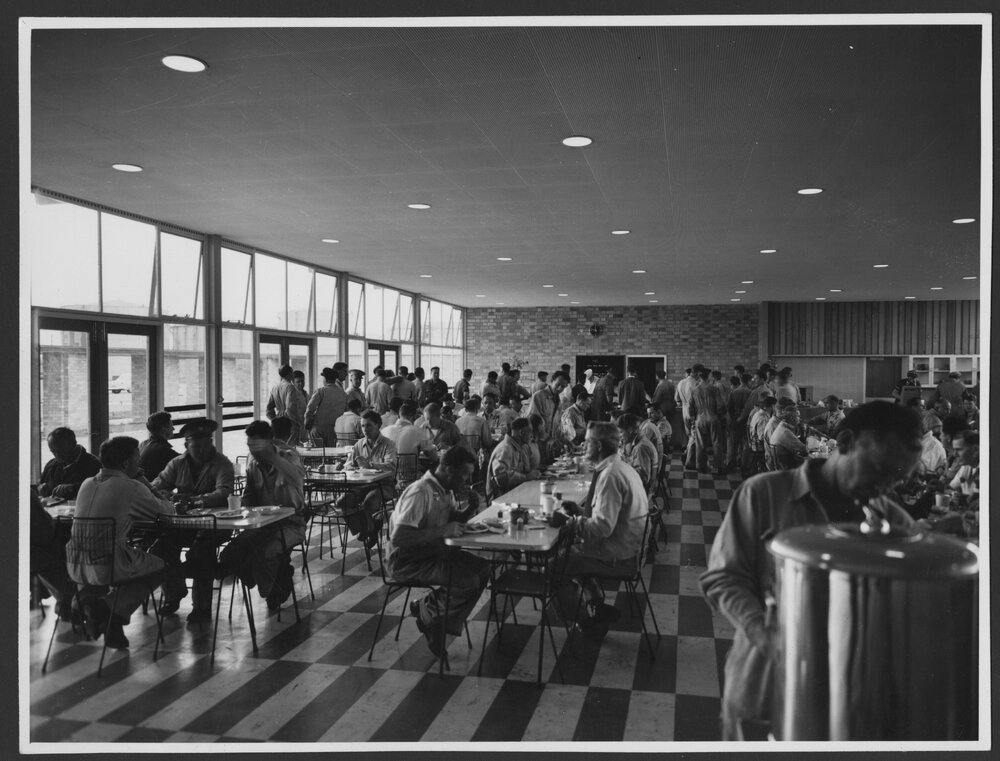Photographs of Clyde Refinery entrance, administrative and staff amenities buildings, 1960s [2 of many]